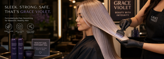 Grace Violet hair straightening treatment for blonde and gray hair