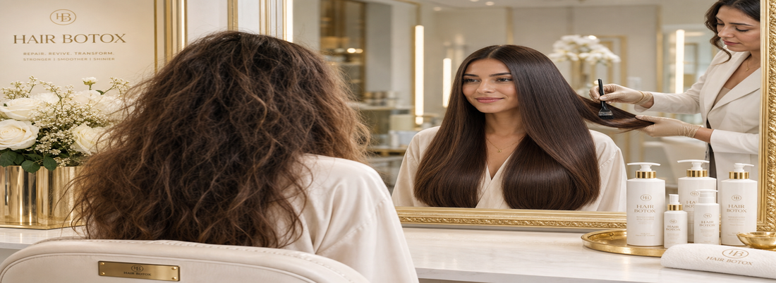 Smooth and shiny hair after botox treatment