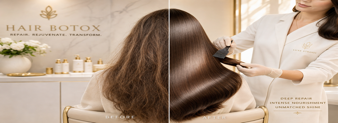 Woman with shiny, smooth hair after hair botox treatment