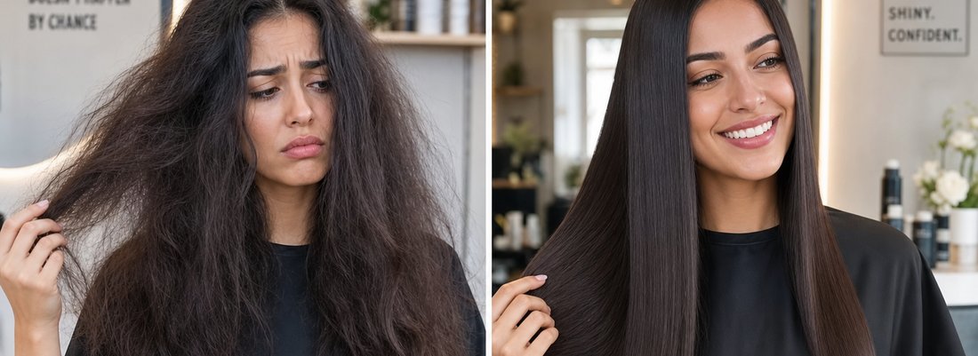 Smooth, shiny hair after Hair Botox treatment