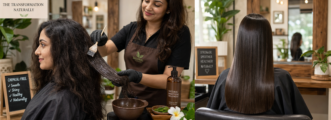 Smooth, frizz-free hair after chemical-free treatment