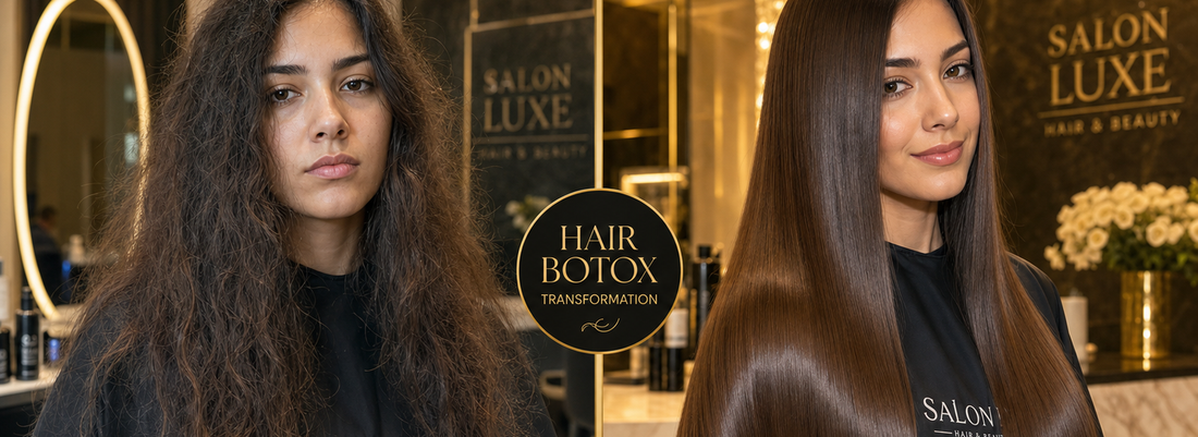 A stylist applying hair botox treatment for smooth and shiny hair