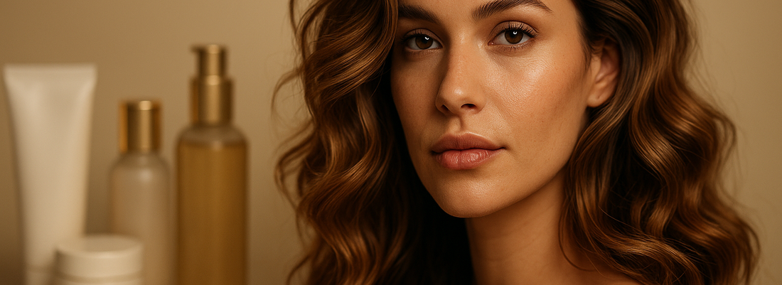 Professional stylist applying salon smoothing treatment with premium hair care products