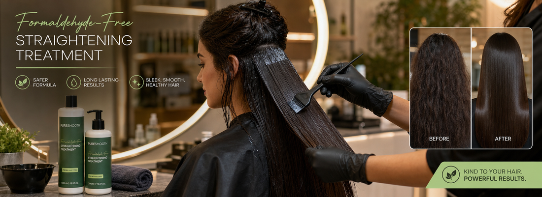 Professional salon products displayed in a salon setting
