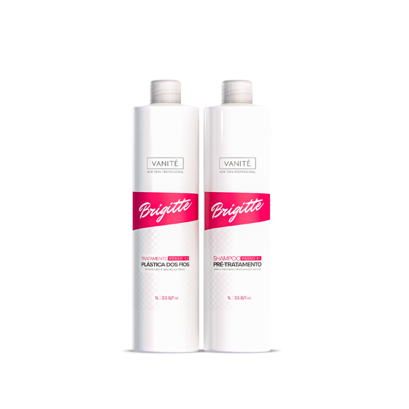 Kit - 1 unité de Kératine Brésilienne Brigitte + 1 unité de Shampoing Brigitte | Pour tous les types de cheveux | 1000ml