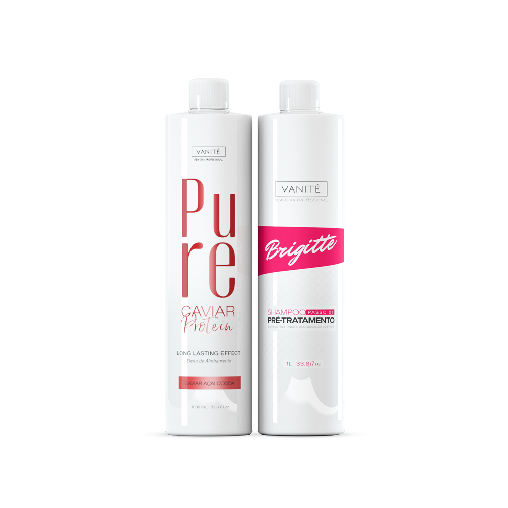 Kit Pure Protein | Semi Definitive Organic and Formaldehyde Free + Brigitte Pre-Treatment Shampoo 1000ml