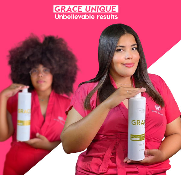6 Einheiten Grace Unique | Glätten ohne Geruch und ohne Verbrennungen | Für alle Haartypen | 1000 ml (33,8 fl oz) + Online-Kurszugang + Zertifikat