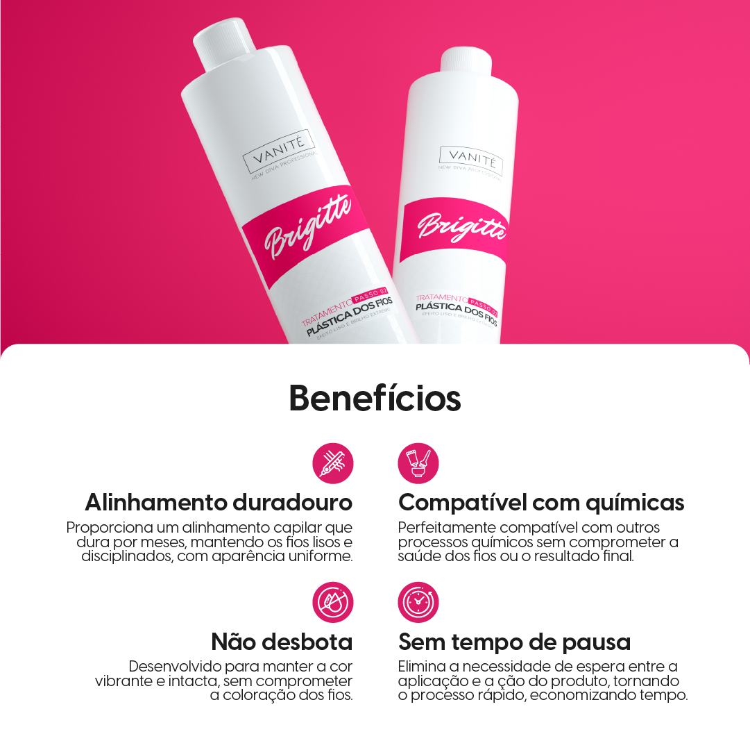 Κιτ - 1 μονάδα Brazilian Keratin Brigitte + 1 μονάδα Σαμπουάν Brigitte | Για όλους τους τύπους μαλλιών | 1000 ml