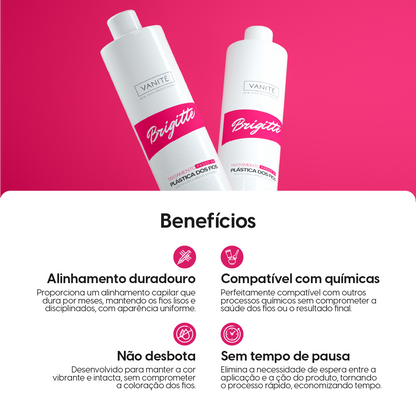 Kit - 1 unidad de Queratina Brasileña Brigitte + 1 unidad de Champú Brigitte | Para todo tipo de cabello | 1000ml