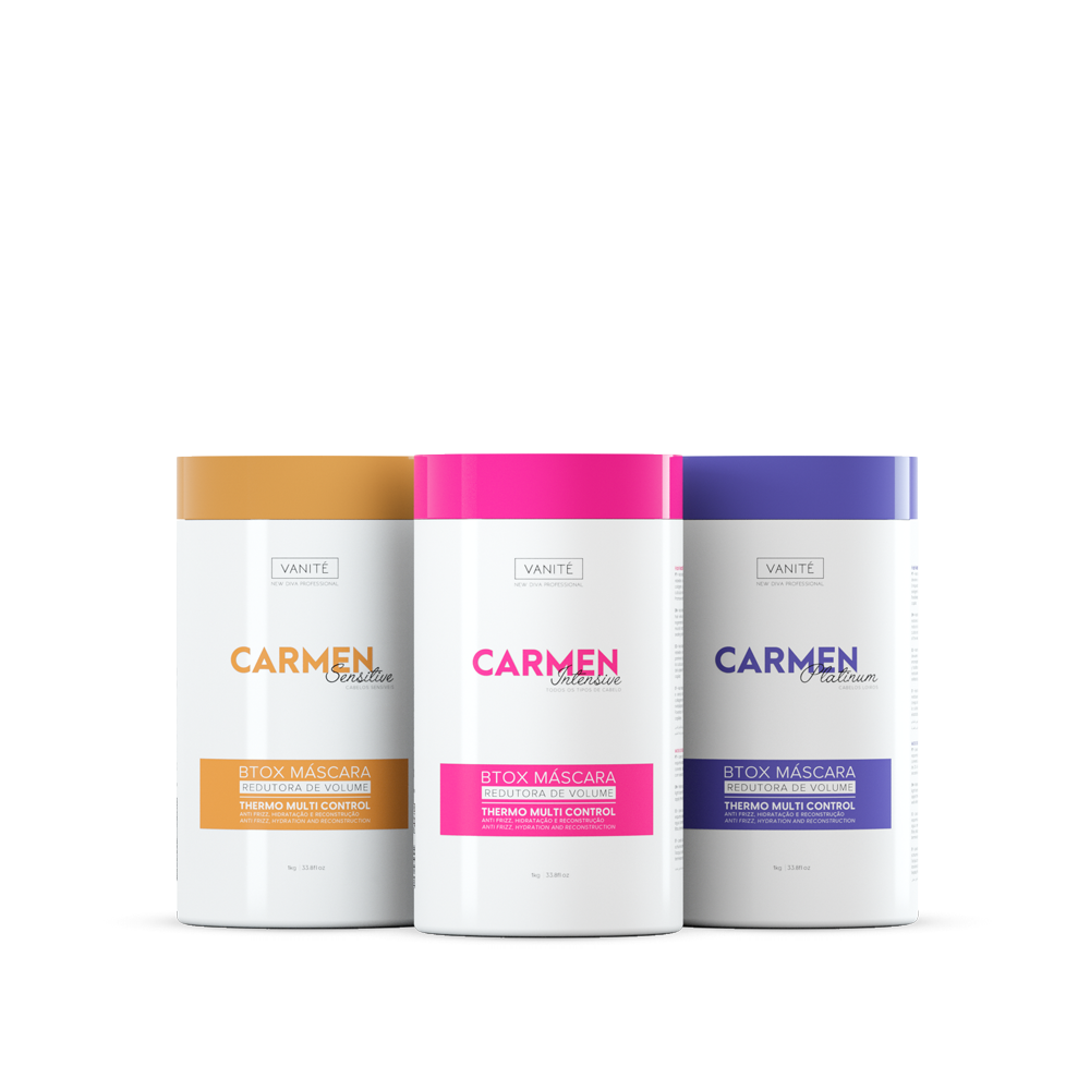 Kit - 1 Unité Btox Carmen Sensitive + 1 Unité Btox Carmen Platinum + 1 Unité Btox Carmen Itensive | Thermo Control Quaternisé | 1 kg