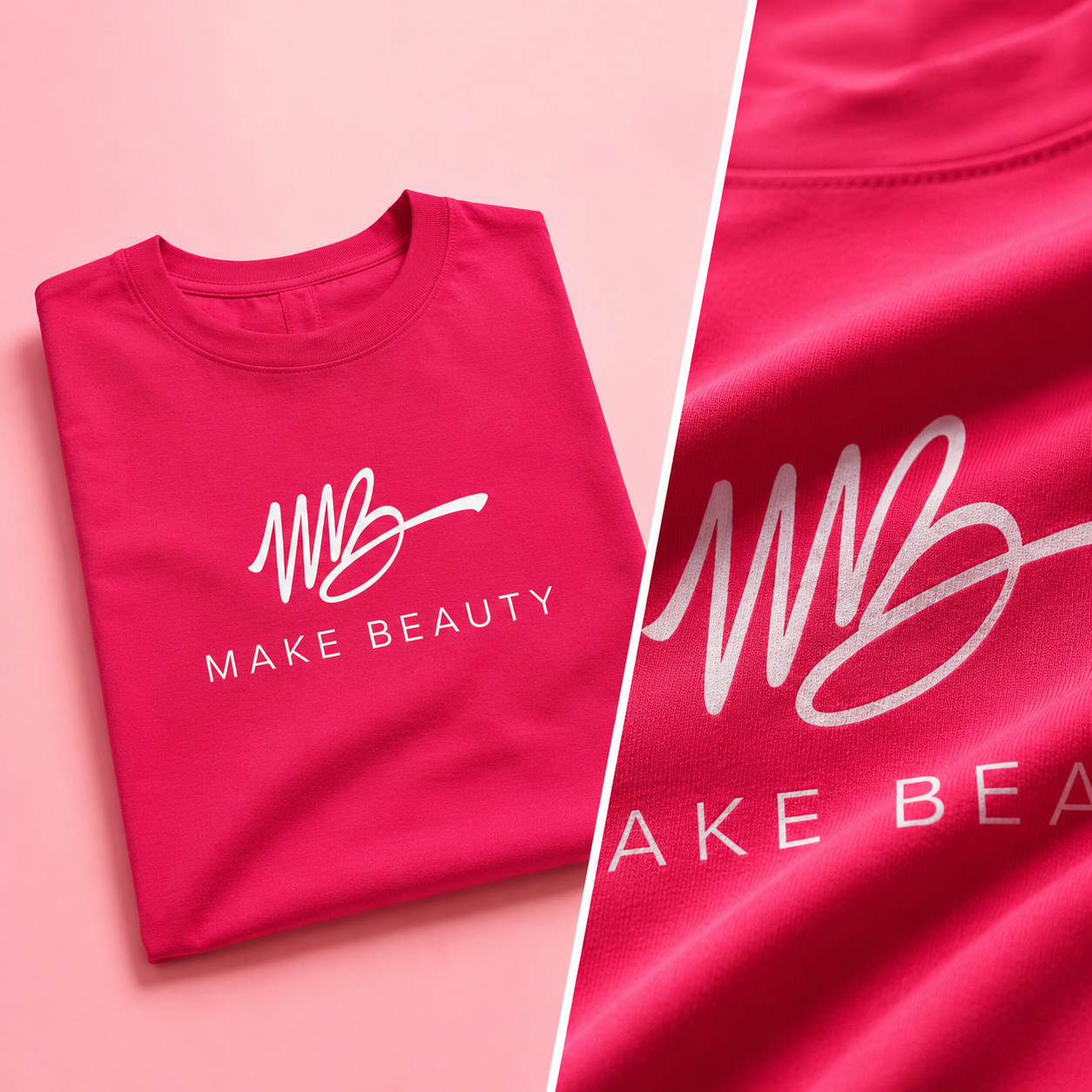 T-shirt rose Make Beauty Signature