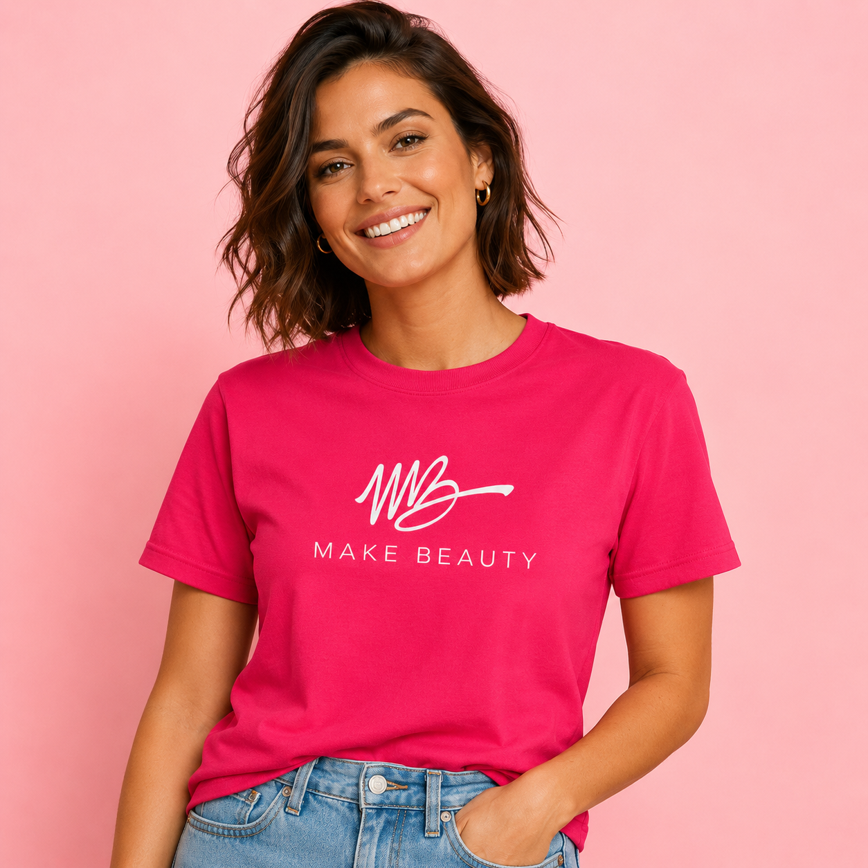 T-shirt rose Make Beauty Signature