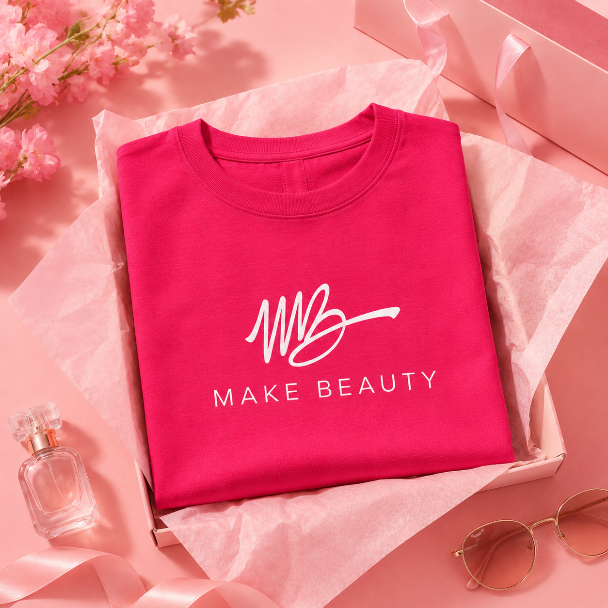 T-shirt rose Make Beauty Signature