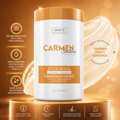 Kit - 1 Unidade Btox Carmen Sensitive + 1 Unidade Btox Carmen Platinum | Thermo Control Quaternizado | 1kg