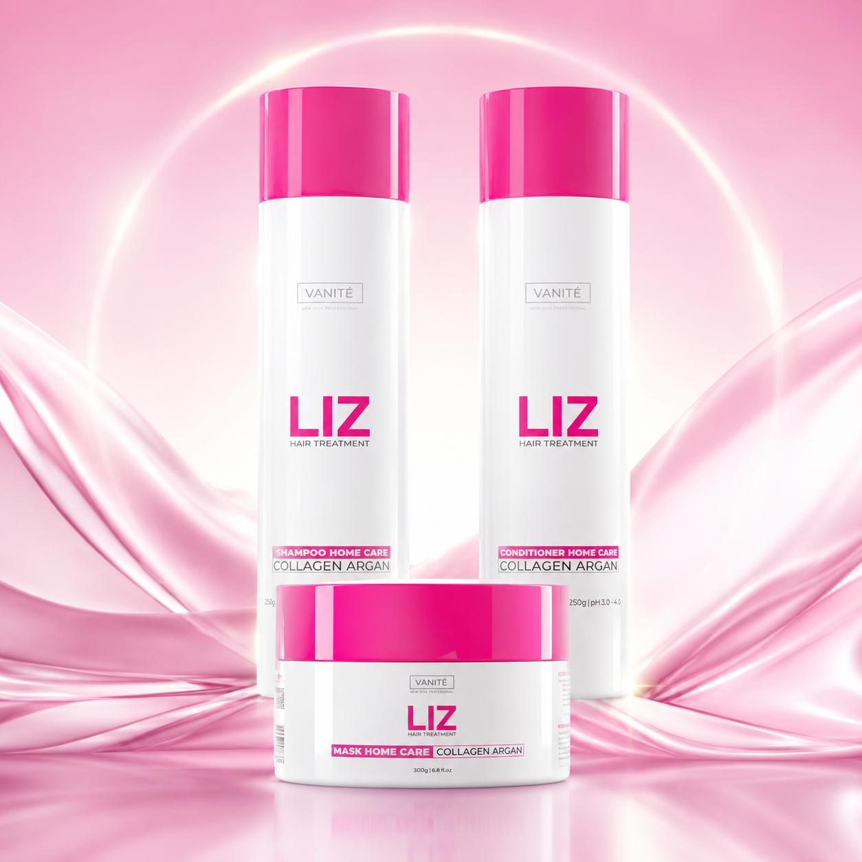 Kit - 12 Unidades Home Care Liz | 12 Shampoos + 12 Condicionadores + 12 Máscaras | Para todos os tipos de cabelo