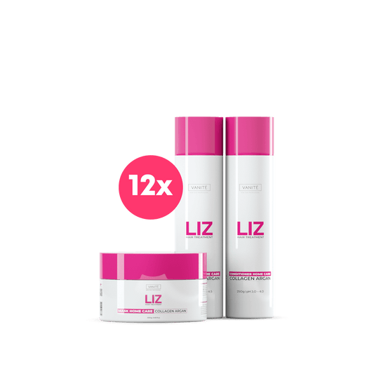 Kit - 12 Units Home Care Liz | 12 Shampoos + 12 Conditioners + 12 Masks | For All Hair Types