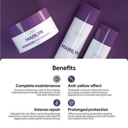 Marilyn Home Care Conditioner | Seals the Cuticles, Moisturizes and Nourishes | For Blondes and Grays | 250ml