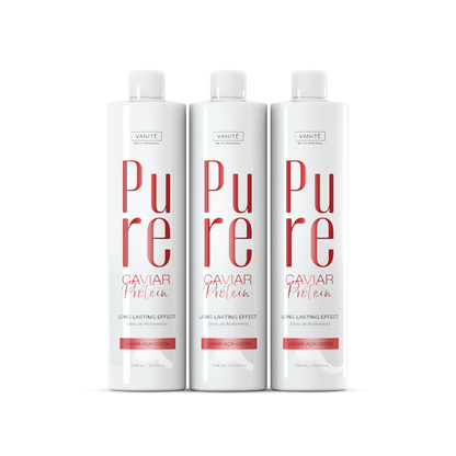 Kit - 3 Units Pure Protein | Semi Definitive Organic and Formaldehyde Free | For All Hair Types | 1000ml