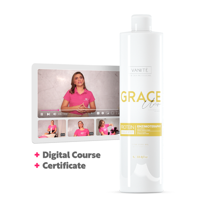 Grace Unique | Lissage sans odeur et sans brûlure | Pour tous types de cheveux | 1000 ml (33,8 fl oz) + Accès à la formation en ligne + Certificat